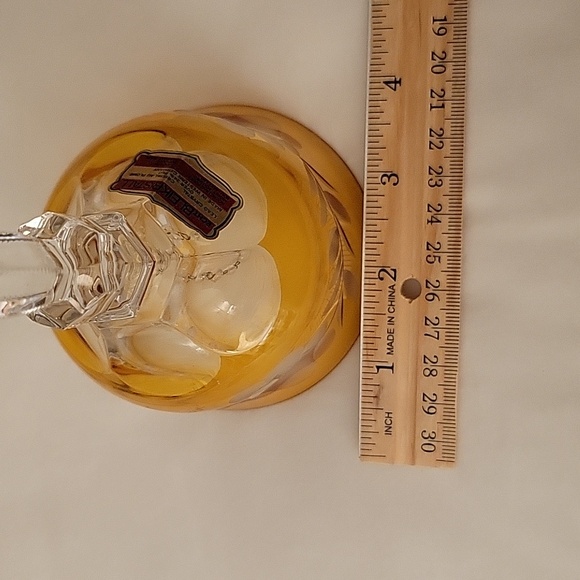 Echt Bleikristall Amber Cut w/clear crystal stem/handle. Cristal Au Plomb. - Picture 6 of 7